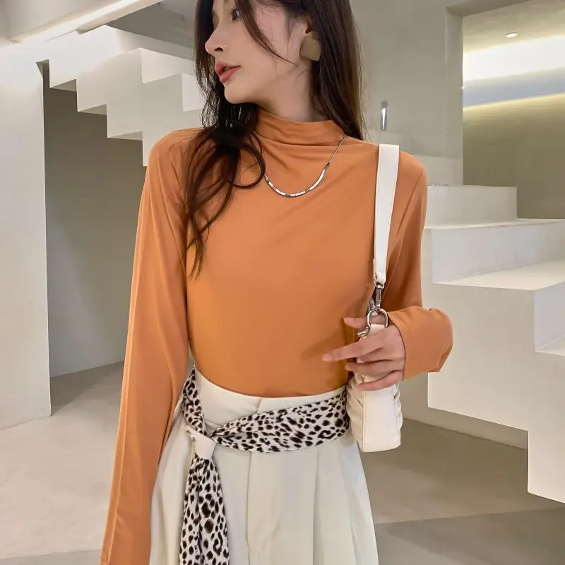 T-shirt Women Turtleneck Soft Warm Velvet Slim Fit Bottoming Shirt Inner Basic Korean Fashion Tops 2022 Autumn Winter Tshirts
T-shirt Women Turtleneck Soft Warm Velvet Slim Fit Bottoming Shirt Inner Basic Korean Fashion Tops 2022 Autumn Winter Tshirts