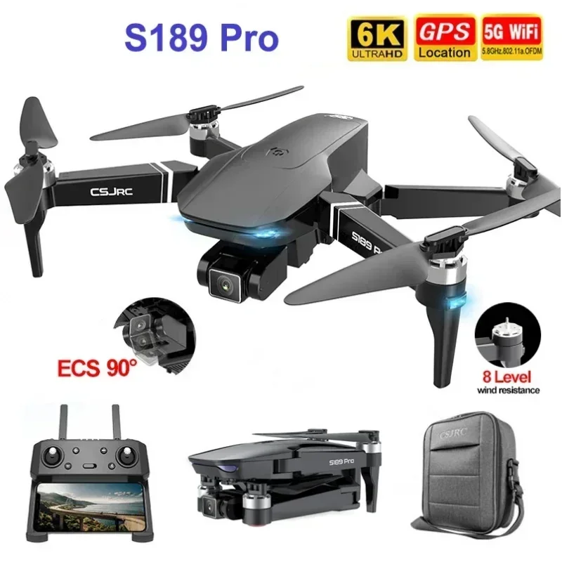 S189 GPS Folding Brushless RC Drone 2KM 25mins 6K Ultra HD Camera 5G WIFI FPV 8 Wind Resistance Remote Control Quadcopter
S189 GPS Folding Brushless RC Drone 2KM 25mins 6K Ultra HD Camera 5G WIFI FPV 8 Wind Resistance Remote Control Quadcopter