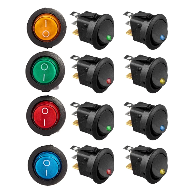 12 Pcs LED Dot Light 12V Car Auto Boat Round Rocker ON/OFF Toggle SPST Switch, 8 Pcs 20A & 4 Pcs 16A
12 Pcs LED Dot Light 12V Car Auto Boat Round Rocker ON/OFF Toggle SPST Switch, 8 Pcs 20A & 4 Pcs 16A