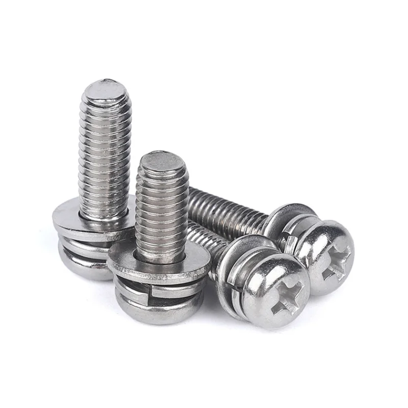 Kit de boulons à rondelle M3 M4 M5 M6, 10/100 pièces, en acier inoxydable 316, Phillips, trois vis à combinaison, tête ronde,
Kit de boulons à rondelle M3 M4 M5 M6, 10/100 pièces, en acier inoxydable 316, Phillips, trois vis à combinaison, tête ronde,
