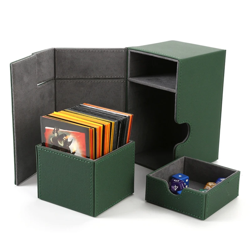 Card Deck Storage Box For OCG MTG TGG PTCG Baseball Cards Holding 100+ Cards Leather Two Drawers Can Hold Indicator Game Dice
Card Deck Storage Box For OCG MTG TGG PTCG Baseball Cards Holding 100+ Cards Leather Two Drawers Can Hold Indicator Game Dice
