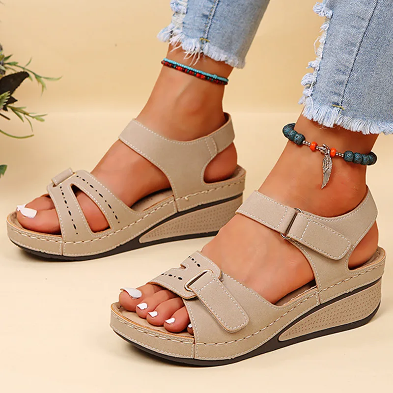 Women Sandals Soft Bottom Wedge Heels Sandals Summer Shoes Women Platform Sandalias Mujer Elegant Wedges Shoes For Women Tacon 
Women Sandals Soft Bottom Wedge Heels Sandals Summer Shoes Women Platform Sandalias Mujer Elegant Wedges Shoes For Women Tacon