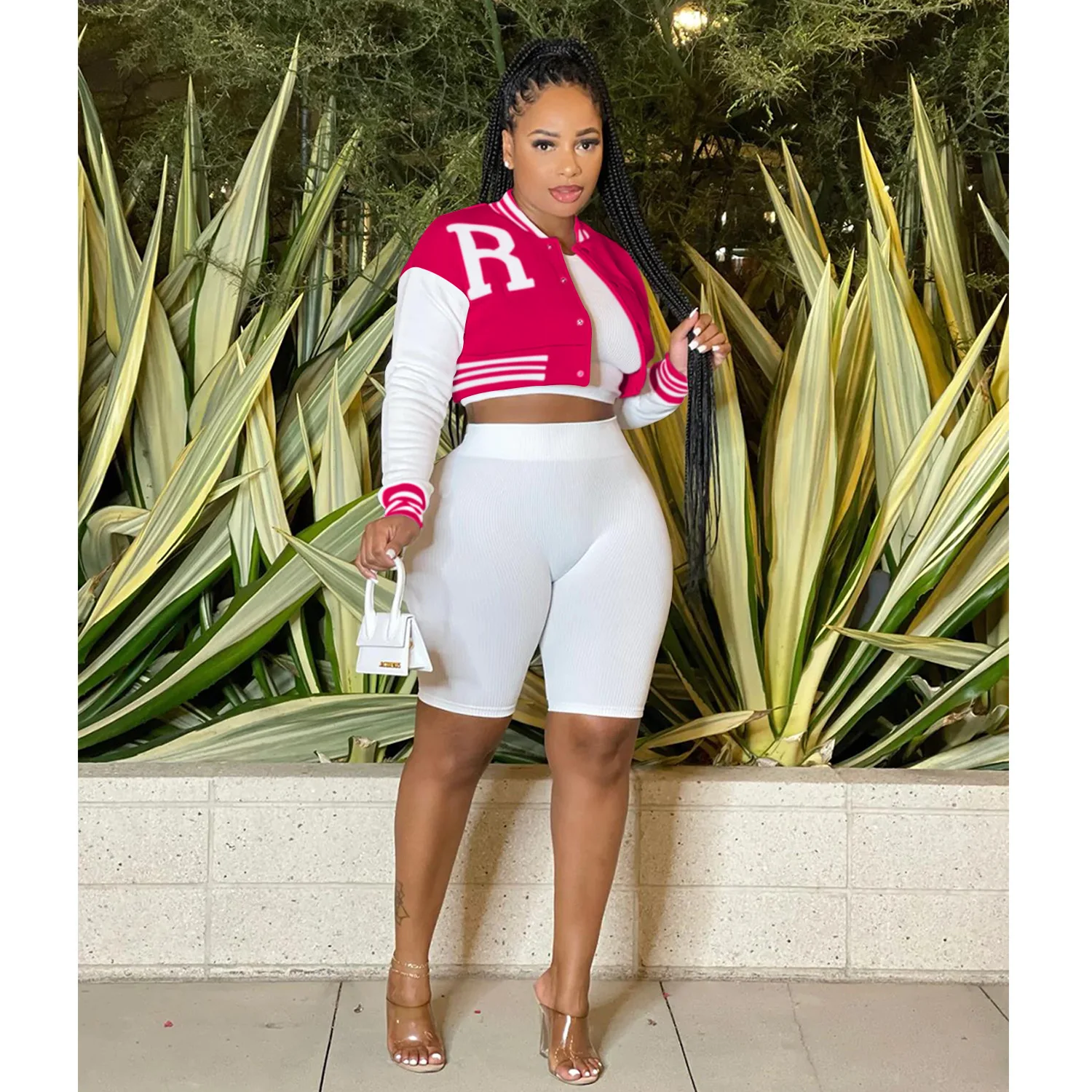 Casual Women Jacket Coat 3 Piece Set Coat + Crop Tank Top + Pants Sportsuit Striped Streetwear Clothes For Women Outfit
Casual Women Jacket Coat 3 Piece Set Coat + Crop Tank Top + Pants Sportsuit Striped Streetwear Clothes For Women Outfit