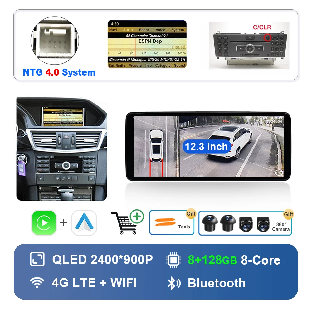 Android 14 Wireless Carplay для Mercedes Benz E Class W212 2009-2015 Автомобильный радиоприемник Видео Мультимедийный плеер 4G WiFi GPS-навигация
Android 14 Wireless Carplay для Mercedes Benz E Class W212 2009-2015 Автомобильный радиоприемник Видео Мультимедийный плеер 4G WiFi GPS-навигация