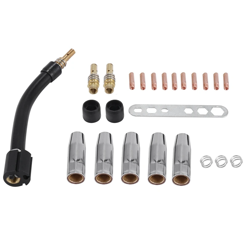 New 27Pcs MB15 Nozzles Contact Tips MIG Welder Torch Kit Swan Neck For 15AK MIG Welding Torch
New 27Pcs MB15 Nozzles Contact Tips MIG Welder Torch Kit Swan Neck For 15AK MIG Welding Torch