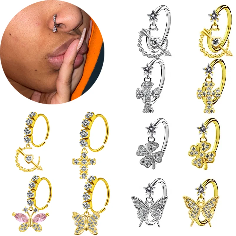 Nose Piercing Hoop Ring Hinged Butterfly Zircon Septum Piercing Chain Ear Cartilage Tragus Helix Lip Nariz Pircing Cuff Goth
Nose Piercing Hoop Ring Hinged Butterfly Zircon Septum Piercing Chain Ear Cartilage Tragus Helix Lip Nariz Pircing Cuff Goth