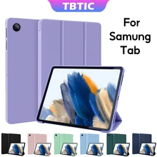 TBTIC Case for Samsung Galaxy S6 Lite P610 P615 A7 A7 Lite A8.0 A10.1 A10.5 Tab A8 X205 X200 S7 S8 11 PU Tablet Cover Smart Case