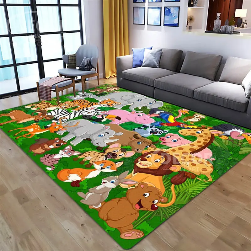 Cartoon Jungle Animal Print Carpet Kids Play Mat Bathroom Living Room Bedroom Home Floor Decor Photography Props Anti-slip Rugs
Cartoon Jungle Animal Print Carpet Kids Play Mat Bathroom Living Room Bedroom Home Floor Decor Photography Props Anti-slip Rugs
