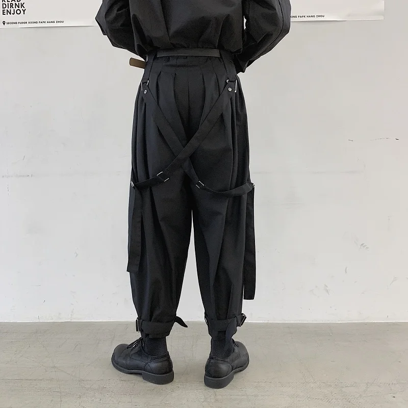 Trousers Men Yamamoto Vintage Loose Wide-leg Nine Points Casual Personality Bandage Dance Performance Harem Pants 
Trousers Men Yamamoto Vintage Loose Wide-leg Nine Points Casual Personality Bandage Dance Performance Harem Pants