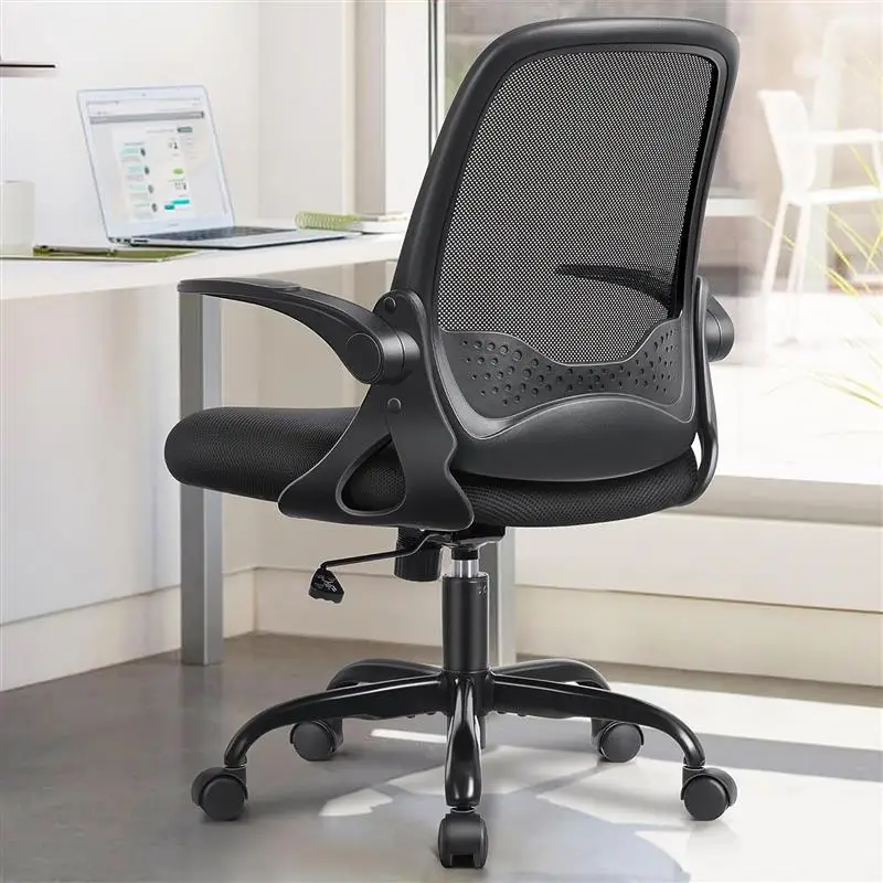 

Офисный стул VHPVHP, стулья для дома и офиса, компьютерный стул, стул для дома и стола, с регулируемыми подлокотниками, сетчатый, черный (черный)