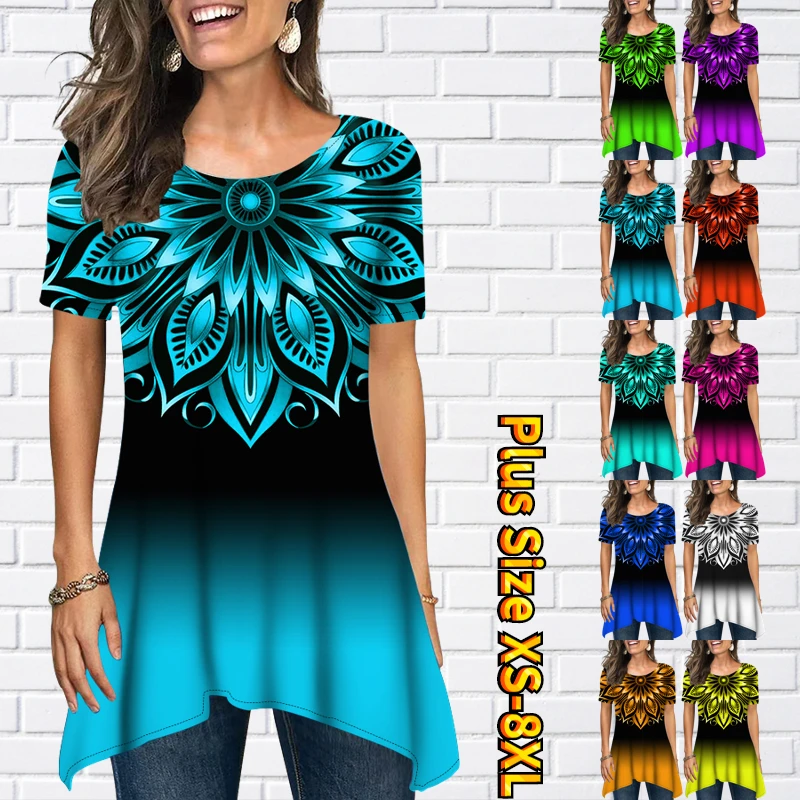 2023 Summer Fashion T-shirt Everyday New Design Printing Pullover Women's Fashion Tee Vintage Round Neck Top Loose Short Sleeve
2023 Summer Fashion T-shirt Everyday New Design Printing Pullover Women's Fashion Tee Vintage Round Neck Top Loose Short Sleeve