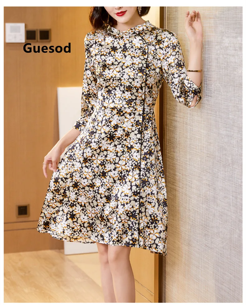 Платье Guesod женское шелковое в китайском стиле, Новинка лета 2022, винтажное платье-Ципао с воротником-стойкой и коротким рукавом и принтом
Платье Guesod женское шелковое в китайском стиле, Новинка лета 2022, винтажное платье-Ципао с воротником-стойкой и коротким рукавом и принтом