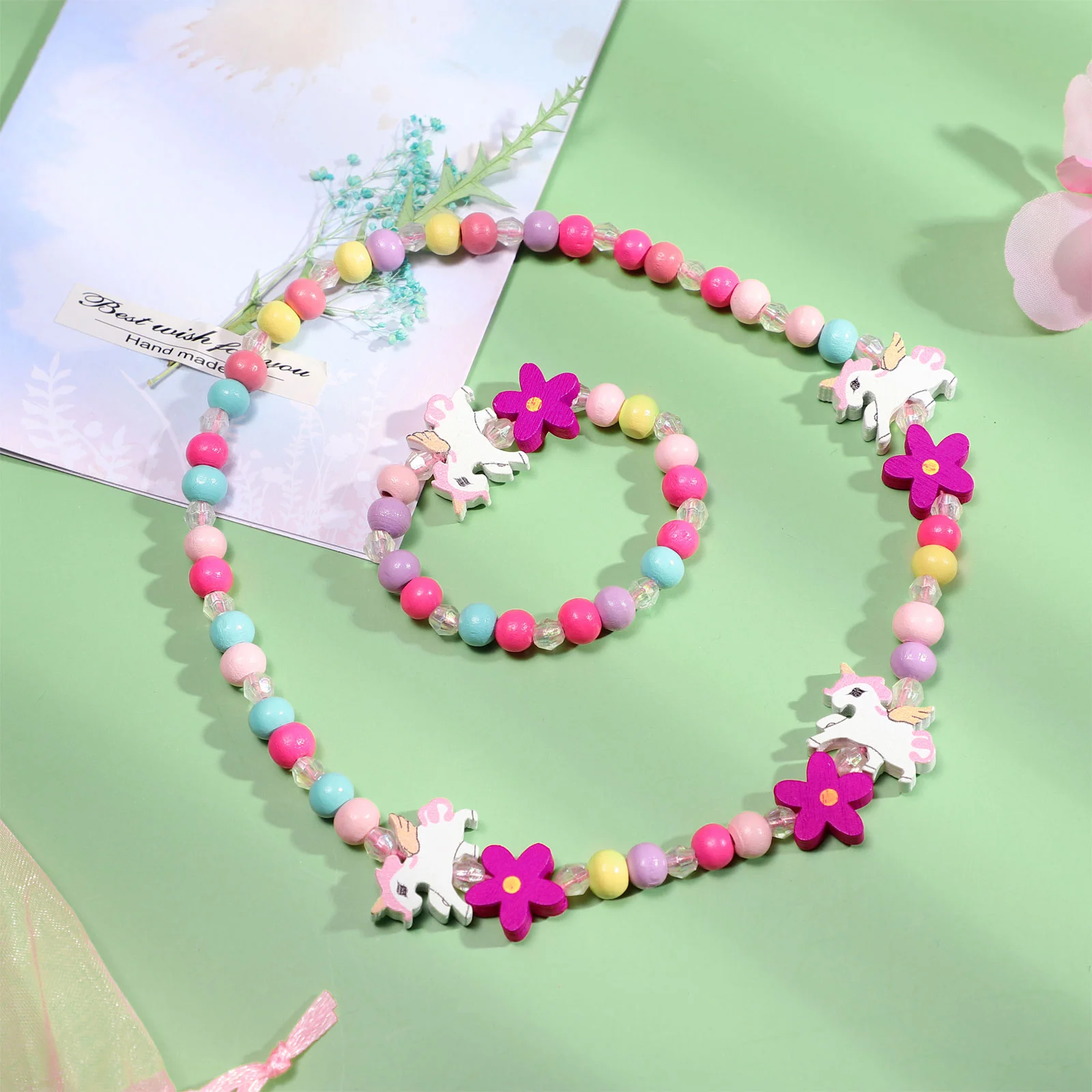 Unicorn Jewelry Little Girls Wood Beaded Necklace Wooden Bracelet Kids Beads Decorative Cartoon Accsesories
Unicorn Jewelry Little Girls Wood Beaded Necklace Wooden Bracelet Kids Beads Decorative Cartoon Accsesories