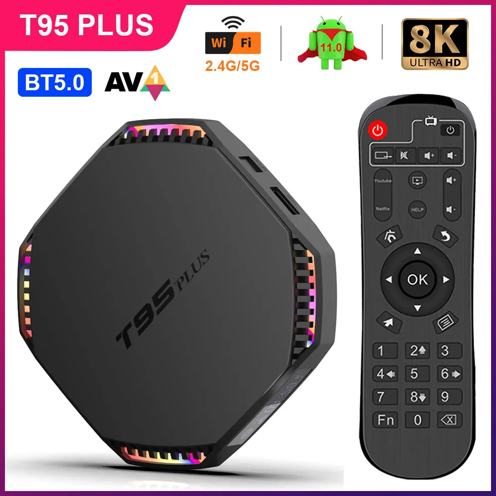 T95 PLUS Smart TV Box 8K Android 11.0 Wifi 2.4G/5G BT5.0 Compatible RK3566 8G 64G with Backlit Keyboard Set Top TV Box
T95 PLUS Smart TV Box 8K Android 11.0 Wifi 2.4G/5G BT5.0 Compatible RK3566 8G 64G with Backlit Keyboard Set Top TV Box
