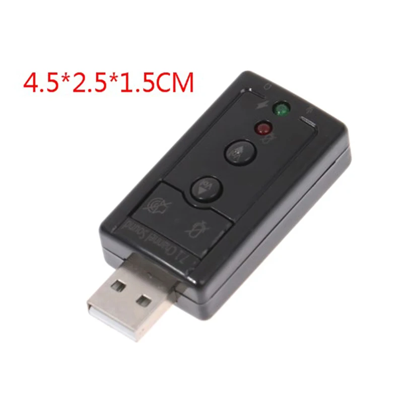 1Pcs External Mini USB 2.0 3D Virtual 480Mbps 7.1 Channel Audio Sound Card Adapter for PC Desktop Notebook
1Pcs External Mini USB 2.0 3D Virtual 480Mbps 7.1 Channel Audio Sound Card Adapter for PC Desktop Notebook