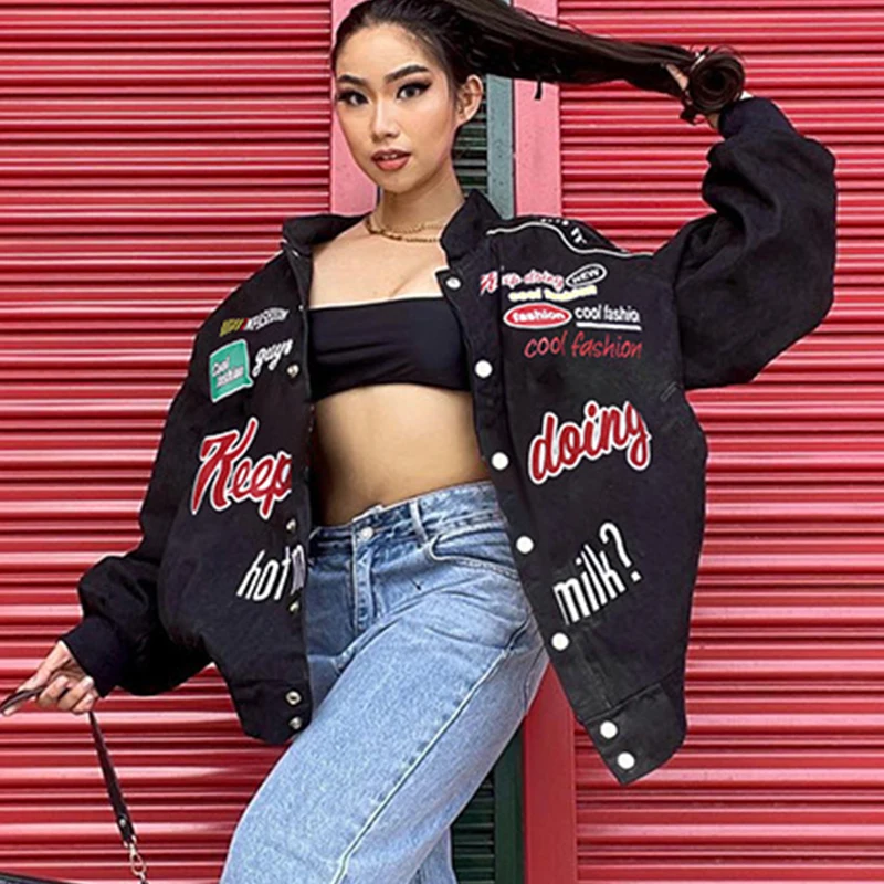 2023 Cropped Cyber Y2K Streetwear Racing Bomber Women Winter Autumn Coat Clothes Varsity Baseball Letterman Jacket Wholesale
2023 Cropped Cyber Y2K Streetwear Racing Bomber Women Winter Autumn Coat Clothes Varsity Baseball Letterman Jacket Wholesale