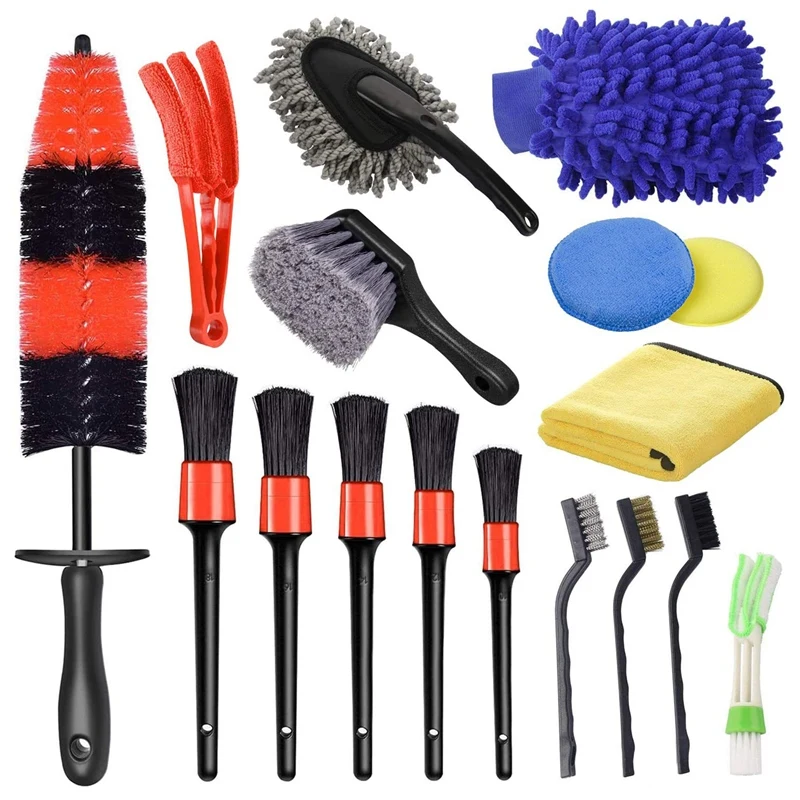 17Pcs Car Detailing Brush Set, Wheel & Tire Brush, Car Towel, Car Wash Mitt, Wire Brushes, Car Wash Cleaning Tools Kit
17Pcs Car Detailing Brush Set, Wheel & Tire Brush, Car Towel, Car Wash Mitt, Wire Brushes, Car Wash Cleaning Tools Kit