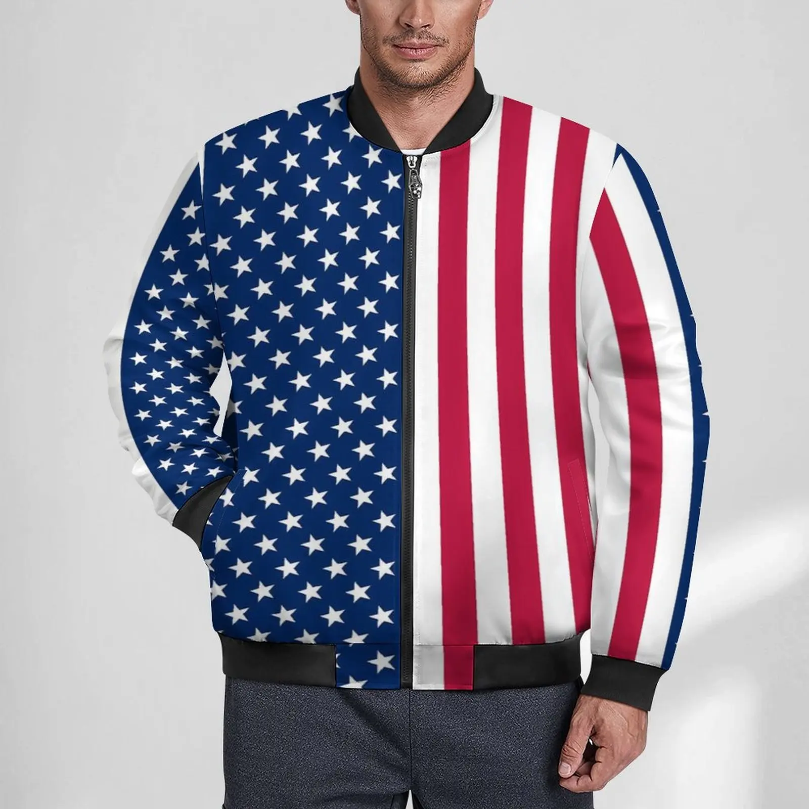 American Flag Casual Jackets Stripes And Stars Zip Up Windbreakers Man Custom Coats Autumn Aesthetic Loose Jacket Large Size
American Flag Casual Jackets Stripes And Stars Zip Up Windbreakers Man Custom Coats Autumn Aesthetic Loose Jacket Large Size
