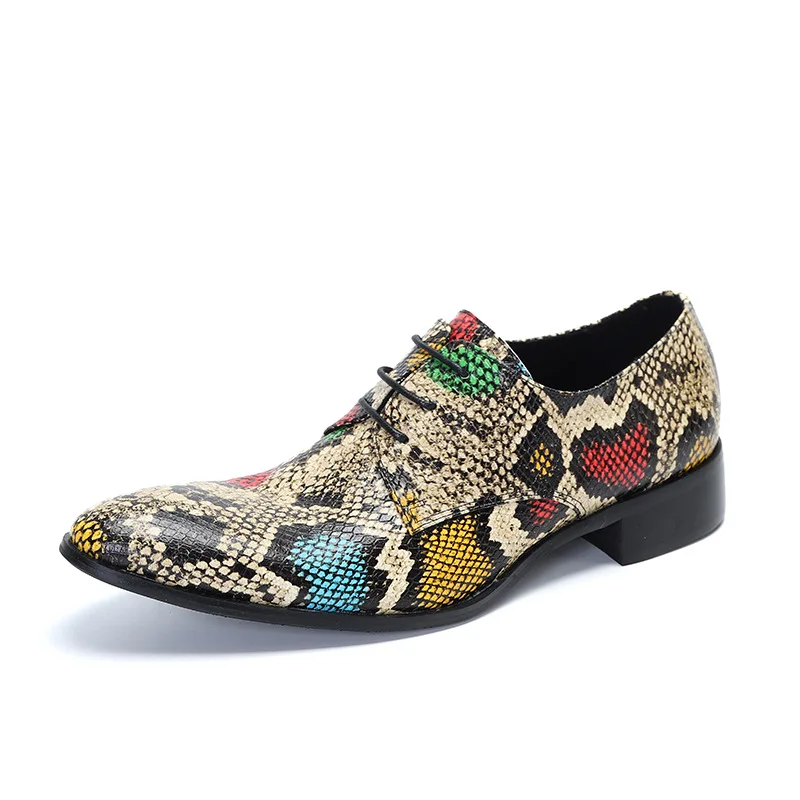 Fashionable Snakeskin Leather Shoes To Increase Business Suit Personality Retro Pointed Toe Lace-up Men's Shoes
Fashionable Snakeskin Leather Shoes To Increase Business Suit Personality Retro Pointed Toe Lace-up Men's Shoes
