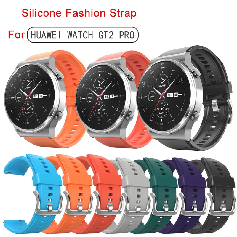 Watchband for Huawei Watch GT2 PRO silicone strap 22mm Huawei GT official same silver buckle solid color Wrist strap for GT 2E
Watchband for Huawei Watch GT2 PRO silicone strap 22mm Huawei GT official same silver buckle solid color Wrist strap for GT 2E