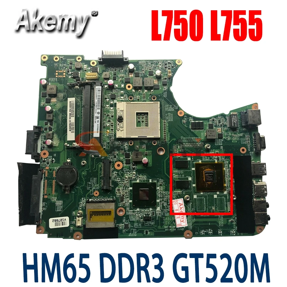 AKemy A000081450 DABLBMB28A0 For TOSHIBA Satellite L750 L755 Laptop Motherboard HM65 DDR3 GT520M Graphics
AKemy A000081450 DABLBMB28A0 For TOSHIBA Satellite L750 L755 Laptop Motherboard HM65 DDR3 GT520M Graphics