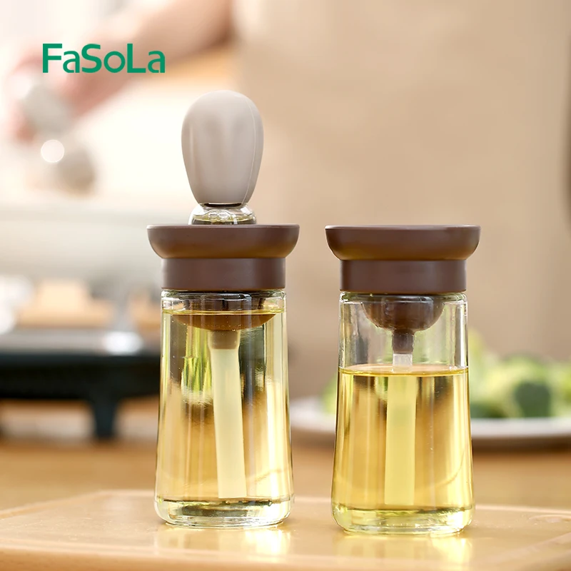 FaSoLa GLass Oil Bottle with Silicone Brush Kitchen Supplies Sauces Organizer Storage Jars Oil Cruet Containers
FaSoLa GLass Oil Bottle with Silicone Brush Kitchen Supplies Sauces Organizer Storage Jars Oil Cruet Containers