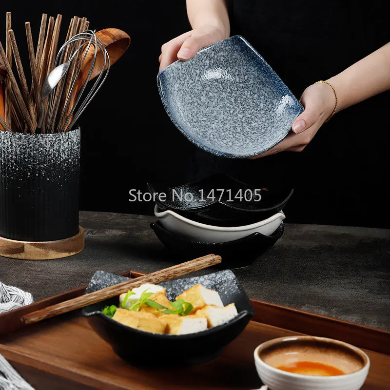 

Необычная японская тарелка неправильной формы, керамическая плитка, коммерческая столовая посуда для ресторана, десертная тарелка, тарелка для салата