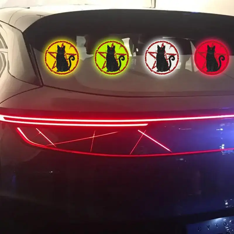 

Автомобильная наклейка на лобовое стекло с рисунком кошки, светоотражающие наклейки, стильные декоративные наклейки для любого автомобиля, внедорожника, фургона или грузовика