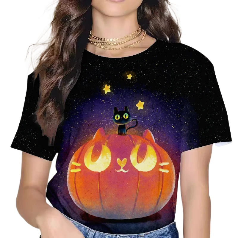 Fashion New Little Witch Short Sleeve T-Shirt Polyester Cartoon Halloween Pumpkin Youth Season Comfort Plus Size Concise Tops
Fashion New Little Witch Short Sleeve T-Shirt Polyester Cartoon Halloween Pumpkin Youth Season Comfort Plus Size Concise Tops