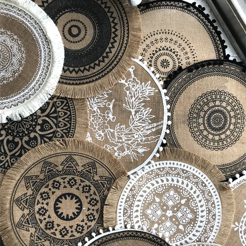 Woven Placemats Jute Placemat Portable Tassel Placemats Practical Durable Vase Cushions Decorations Multi-functional Retro Mat
Woven Placemats Jute Placemat Portable Tassel Placemats Practical Durable Vase Cushions Decorations Multi-functional Retro Mat
