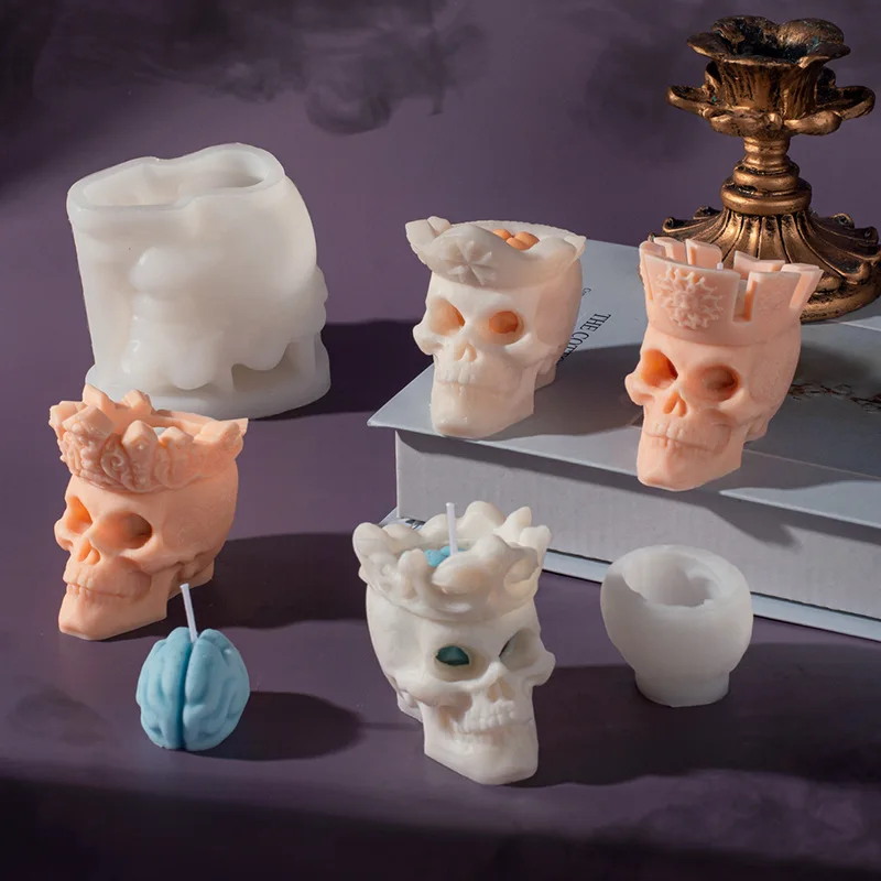 Crown Skull Candle Silicone Mold for Handmade Chocolate Decoration Gypsum Aromatherapy Soap Resin Candle Silicone Mould 
Crown Skull Candle Silicone Mold for Handmade Chocolate Decoration Gypsum Aromatherapy Soap Resin Candle Silicone Mould