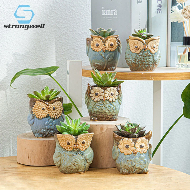 Strongwell Vintage Ceramic Owl Flower Pot For Home Garden Decoration Accessories Modern Animal Mini Planter Succulent Bonsai Pot
Strongwell Vintage Ceramic Owl Flower Pot For Home Garden Decoration Accessories Modern Animal Mini Planter Succulent Bonsai Pot