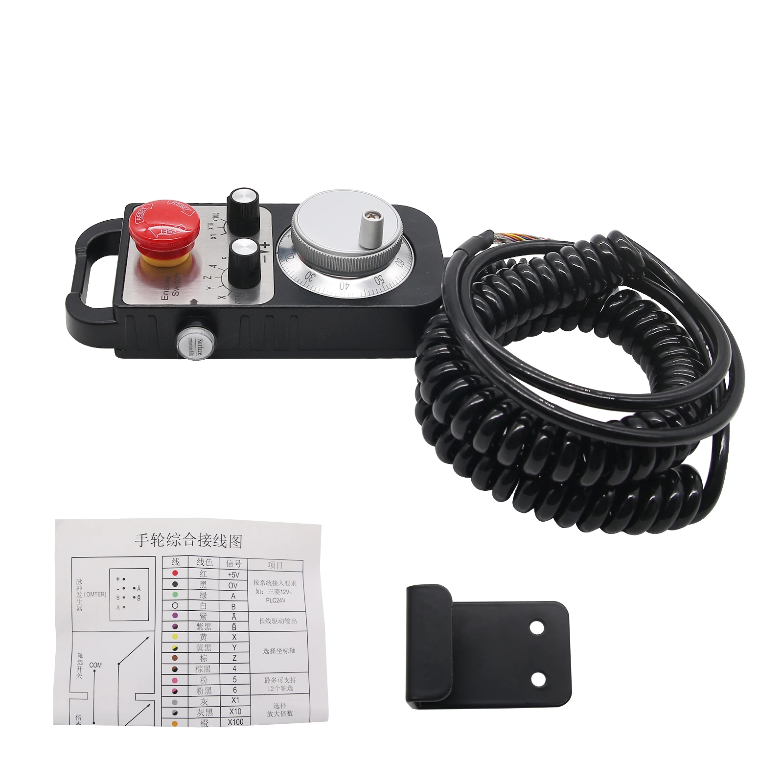 6-Axis 5V 100PPR CNC Pendant Handwheel with Emergency Stop Switch Manual Pulse Generator MPG
6-Axis 5V 100PPR CNC Pendant Handwheel with Emergency Stop Switch Manual Pulse Generator MPG