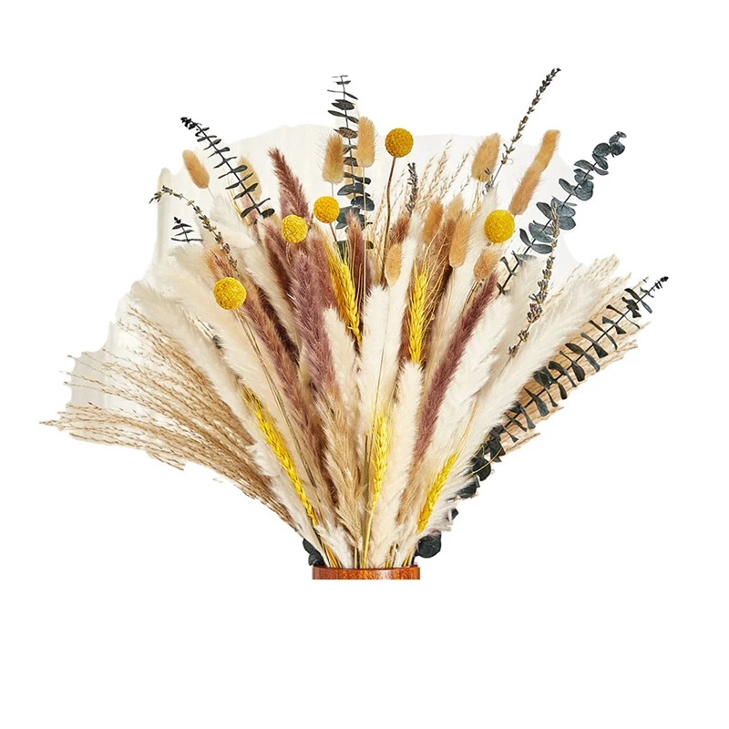 125Pcs Dried Plants Branches,Vase Filler With Fluffy Pampas Floral Arrangements,For Boho Home Room Wedding Decorations
125Pcs Dried Plants Branches,Vase Filler With Fluffy Pampas Floral Arrangements,For Boho Home Room Wedding Decorations
