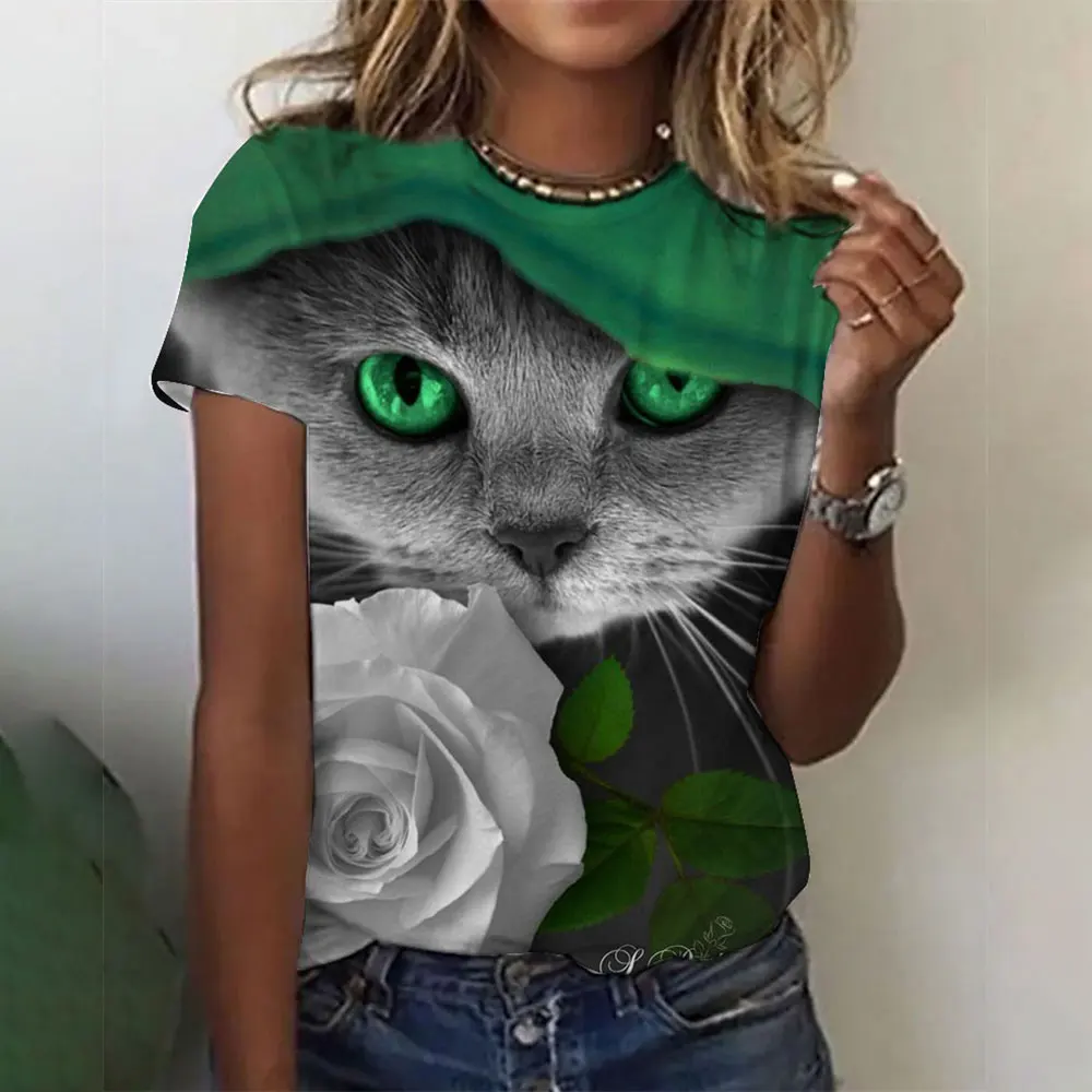 Fashion 3D Cute Cat Printed T-Shirt Harajuku Shirt Top Women Casual Short Sleeve Animal Tops Tees Vintage Clothes Plus Size
Fashion 3D Cute Cat Printed T-Shirt Harajuku Shirt Top Women Casual Short Sleeve Animal Tops Tees Vintage Clothes Plus Size