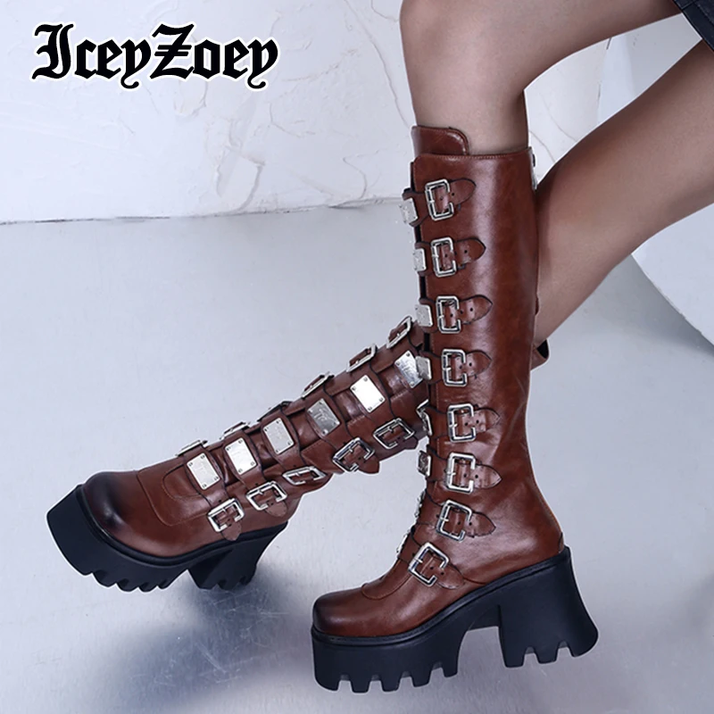 IceyZoey New Arrivals Women Knee Boots 2023 Metal Buckle Rivets Punk Gothic Winter Shoes Club Long Boots Female Footwear
IceyZoey New Arrivals Women Knee Boots 2023 Metal Buckle Rivets Punk Gothic Winter Shoes Club Long Boots Female Footwear