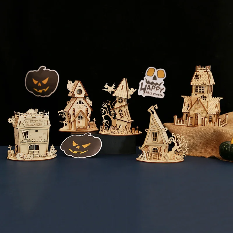 3D DIY Halloween Haunted House Wooden Puzzle Ghost Tree House DIY Model Craft Kits Children's Handmade Educational Toys Gift
3D DIY Halloween Haunted House Wooden Puzzle Ghost Tree House DIY Model Craft Kits Children's Handmade Educational Toys Gift