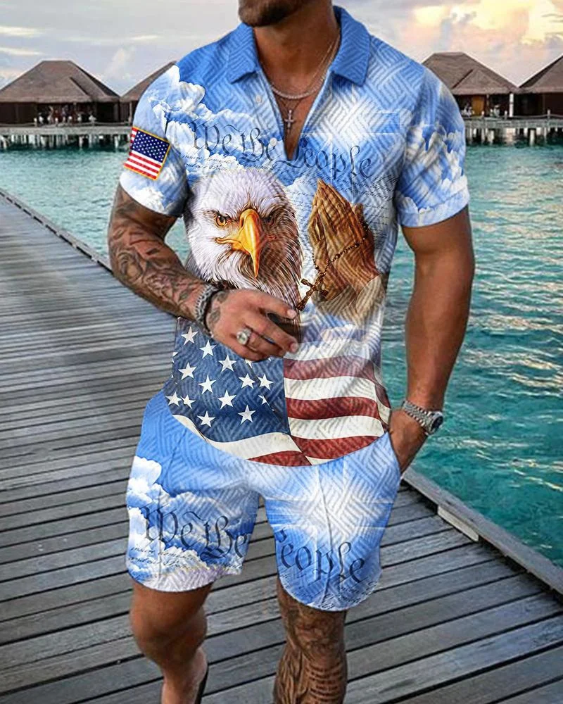 Men's Tracksuit Casual Short Sleeve Zipper Polo Shirt&Shorts Set for Men Casual Streetwear 2-piece Suit 2022 Summer
Men's Tracksuit Casual Short Sleeve Zipper Polo Shirt&Shorts Set for Men Casual Streetwear 2-piece Suit 2022 Summer