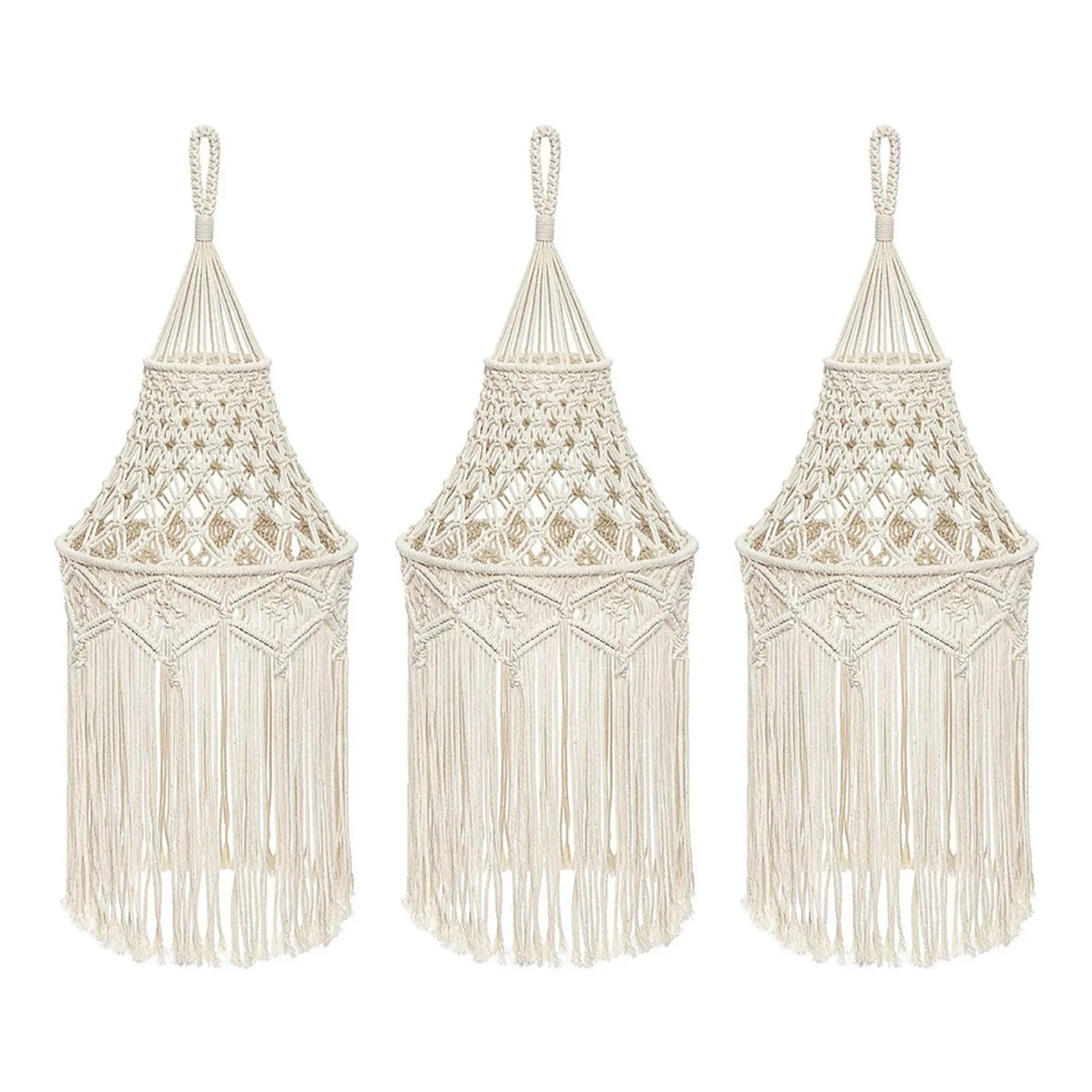 3X Macrame Lamp Shade Hanging Pendant Light Cover Modern Office Bedroom Living Room Nursery Dorm Room
3X Macrame Lamp Shade Hanging Pendant Light Cover Modern Office Bedroom Living Room Nursery Dorm Room