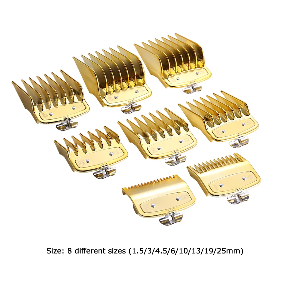 8pcs 1.5-25mm Universal Hair Clipper Limit Comb Salon Barber Cutting Guide Replacement Attachment Hair Trimmer Styling Tools
8pcs 1.5-25mm Universal Hair Clipper Limit Comb Salon Barber Cutting Guide Replacement Attachment Hair Trimmer Styling Tools