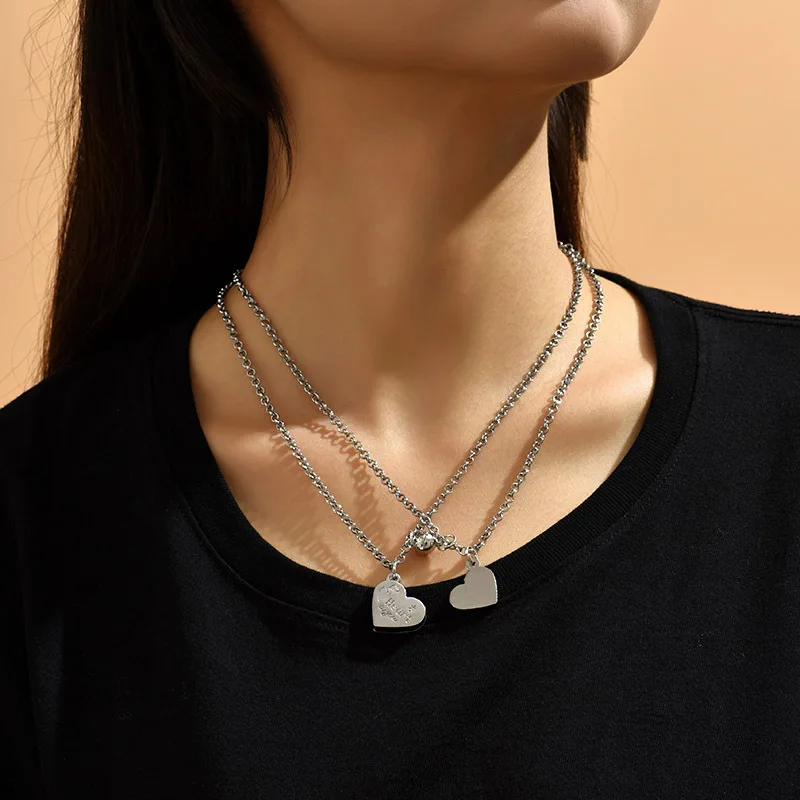 Creative Simplicity Magnetic Clasp Heart-shaped Best Friend Necklace Women's Trendy Personalized Letters Couple Pendant Jewelry
Creative Simplicity Magnetic Clasp Heart-shaped Best Friend Necklace Women's Trendy Personalized Letters Couple Pendant Jewelry
