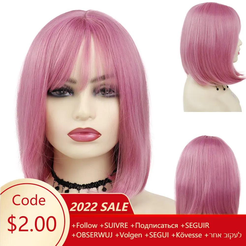 GNIMEGIL Synthetic Hair Short Wigs for Women Pink Wig Short Natural Bob Wig with Bangs Halloween Costume Party Cosplay Anime Wig
GNIMEGIL Synthetic Hair Short Wigs for Women Pink Wig Short Natural Bob Wig with Bangs Halloween Costume Party Cosplay Anime Wig