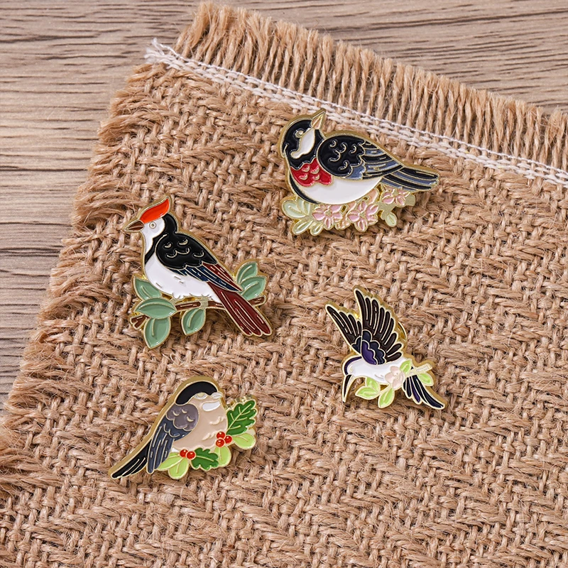 Exquisite Birds And Flowers Enamel Pins Custom Hummingbird Woodpecker Brooches Lapel Badges Animal Jewelry Gift For Kids Friends
Exquisite Birds And Flowers Enamel Pins Custom Hummingbird Woodpecker Brooches Lapel Badges Animal Jewelry Gift For Kids Friends