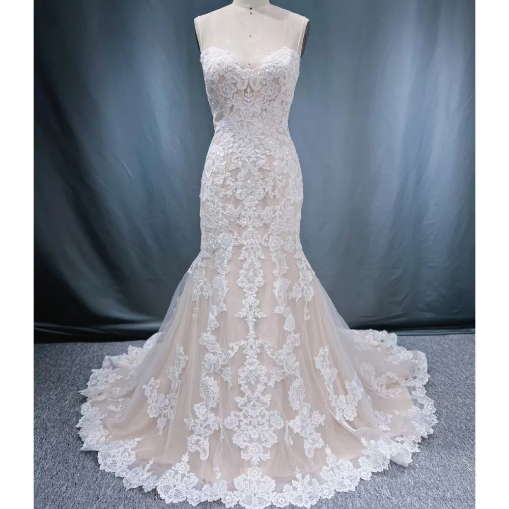 2023 Luxury Mermaid Wedding Dresses Sweetheart Spaghetti Straps Appliques Chapel Train Wedding Dress for Women 2023 Bride
2023 Luxury Mermaid Wedding Dresses Sweetheart Spaghetti Straps Appliques Chapel Train Wedding Dress for Women 2023 Bride