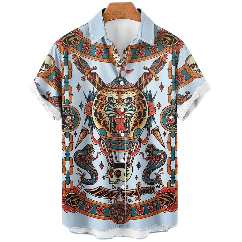 Japanese Men's Shirts Colorful Totem Hawaiian Shirts for Men Lapel Single Breasted Tops Aloha Camisa Fashion New Men's Clothing
Japanese Men's Shirts Colorful Totem Hawaiian Shirts for Men Lapel Single Breasted Tops Aloha Camisa Fashion New Men's Clothing