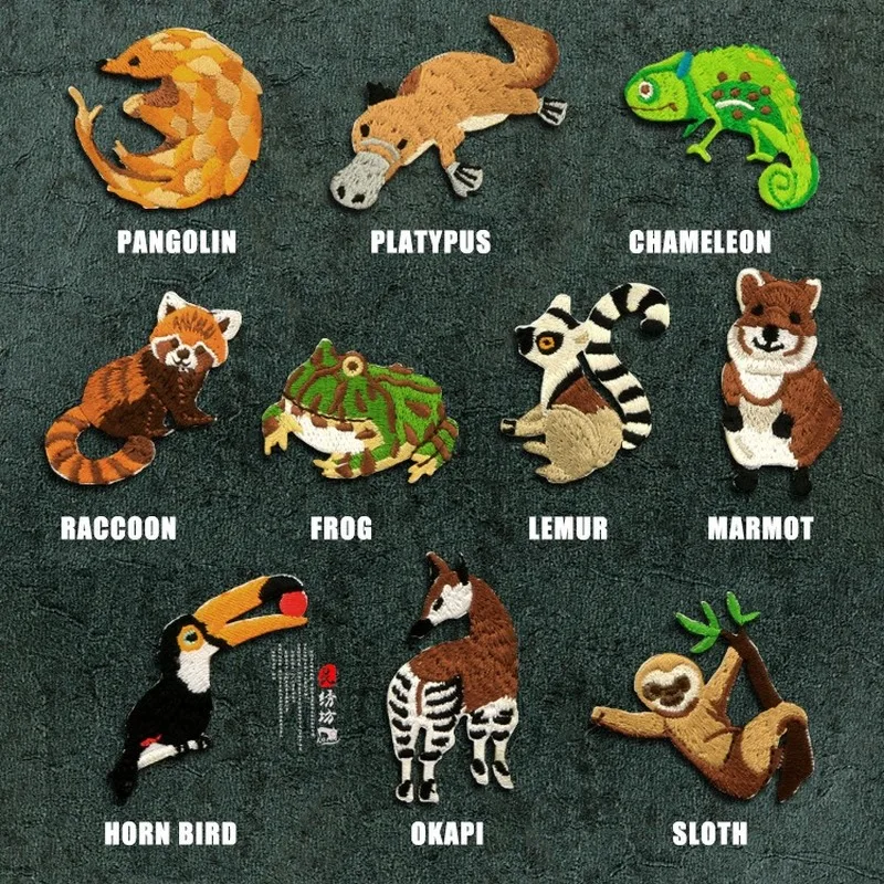 20pcs/lot Embroidery Patches Clothing Decoration Animal Chameleon Platypus Pangolin Strange Things Iron Heat Transfer Applique 
20pcs/lot Embroidery Patches Clothing Decoration Animal Chameleon Platypus Pangolin Strange Things Iron Heat Transfer Applique