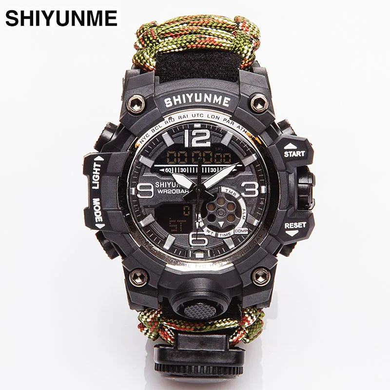 SHIYUNME Military Watch Men LED Digital Chronograph Alarm Sports Watches 50M Waterproof Compass Quartz Watch Relogios Masculino
SHIYUNME Military Watch Men LED Digital Chronograph Alarm Sports Watches 50M Waterproof Compass Quartz Watch Relogios Masculino