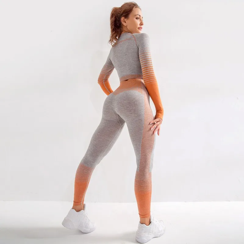 Seamless Hip Lifting Tight Yoga Suit Women's Fitness Suit Autumn and Winter Long Sleeve Running Suit Women Workout Set
Seamless Hip Lifting Tight Yoga Suit Women's Fitness Suit Autumn and Winter Long Sleeve Running Suit Women Workout Set