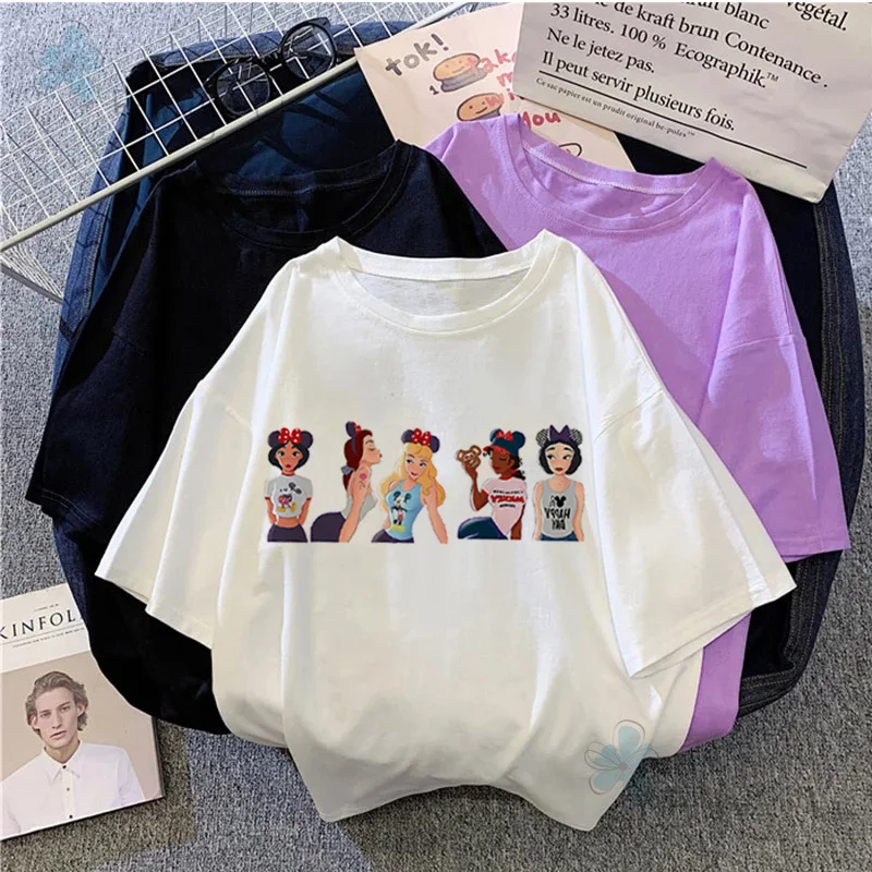 Disney Princess Print Tshirt Women Harajuku T Shirt Female T-shirt Gothic Clothing Retro Cute Top Y2k Clothes Streetwear Tee
Disney Princess Print Tshirt Women Harajuku T Shirt Female T-shirt Gothic Clothing Retro Cute Top Y2k Clothes Streetwear Tee
