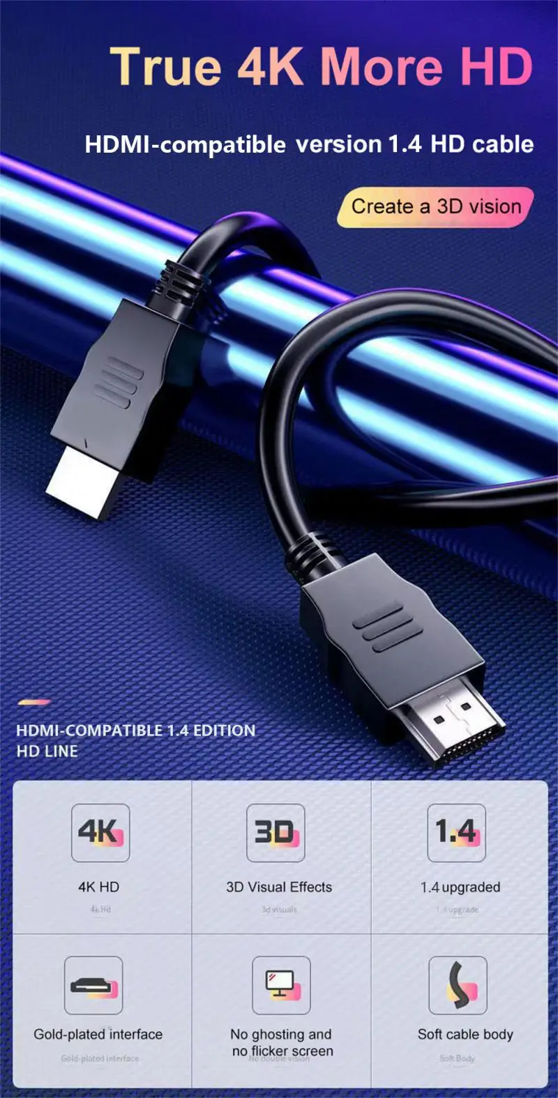 HDLINE Set-top Box TV Data Cable Version 1.4 Public-to-public Computer Monitor Video Connection Audio Video Cables
HDLINE Set-top Box TV Data Cable Version 1.4 Public-to-public Computer Monitor Video Connection Audio Video Cables